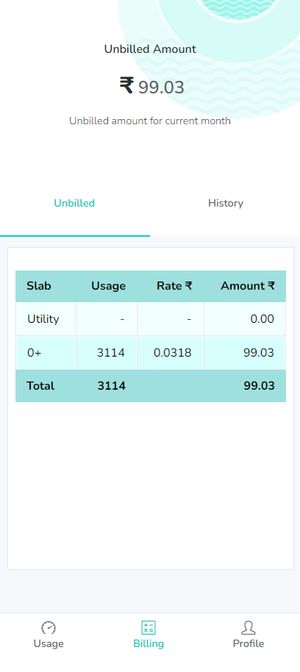 Itemised Bill Download for Water Usage